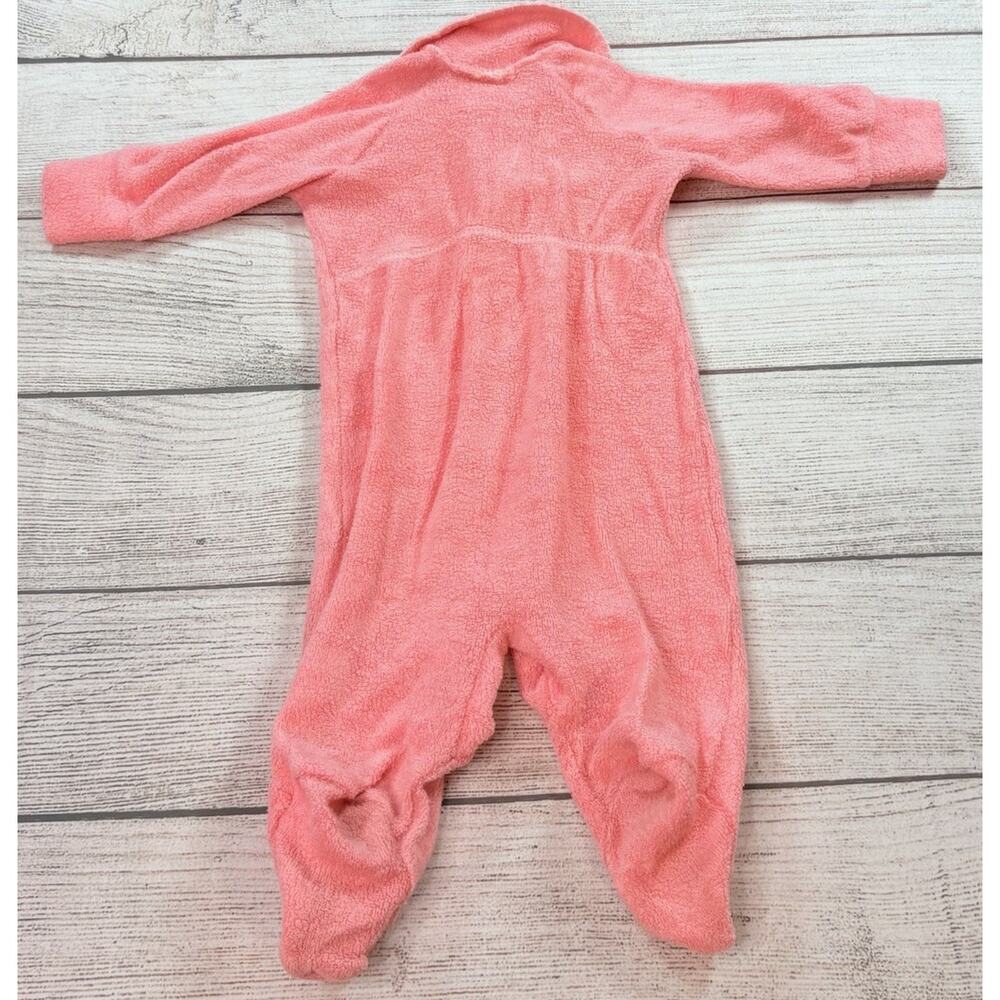 Sears Vintage Winnie The Pooh Bear Coral Footed Outfit Button Down Size 3-6 Mo? - Picture 7 of 8